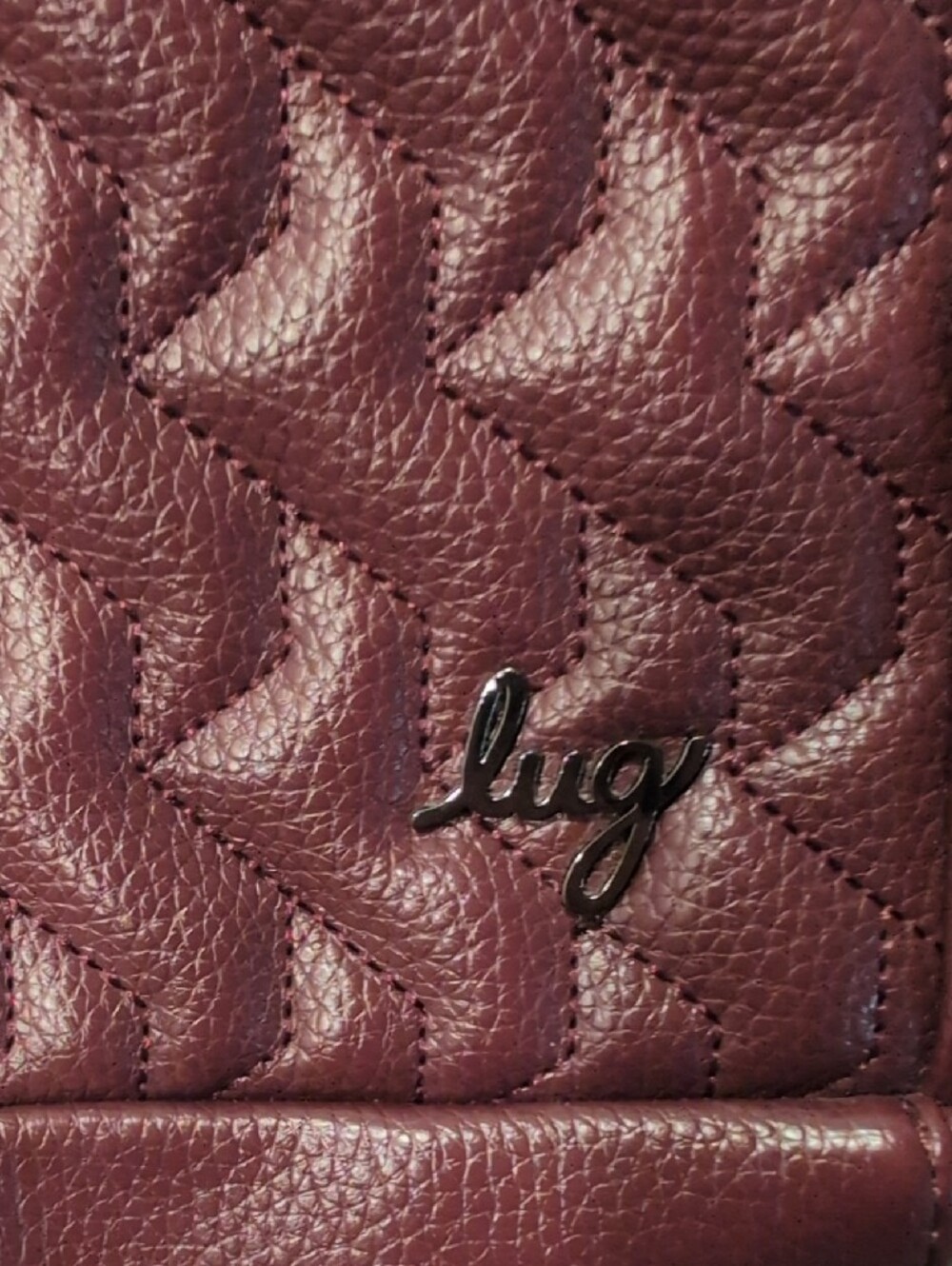 lug Quilted Backpack in Burgundy - Picture 2 of 6
